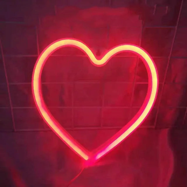 Bedroom Night Lights Neon Heart Lamp