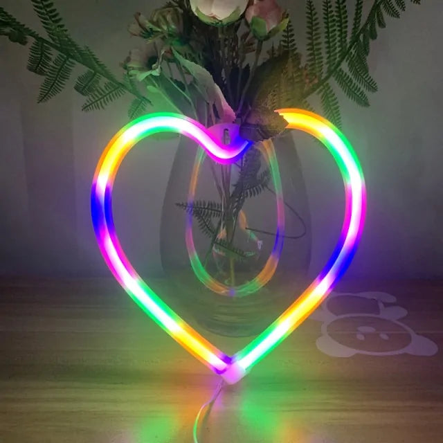 Bedroom Night Lights Neon Heart Lamp