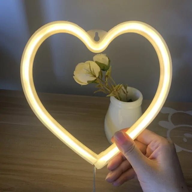 Bedroom Night Lights Neon Heart Lamp